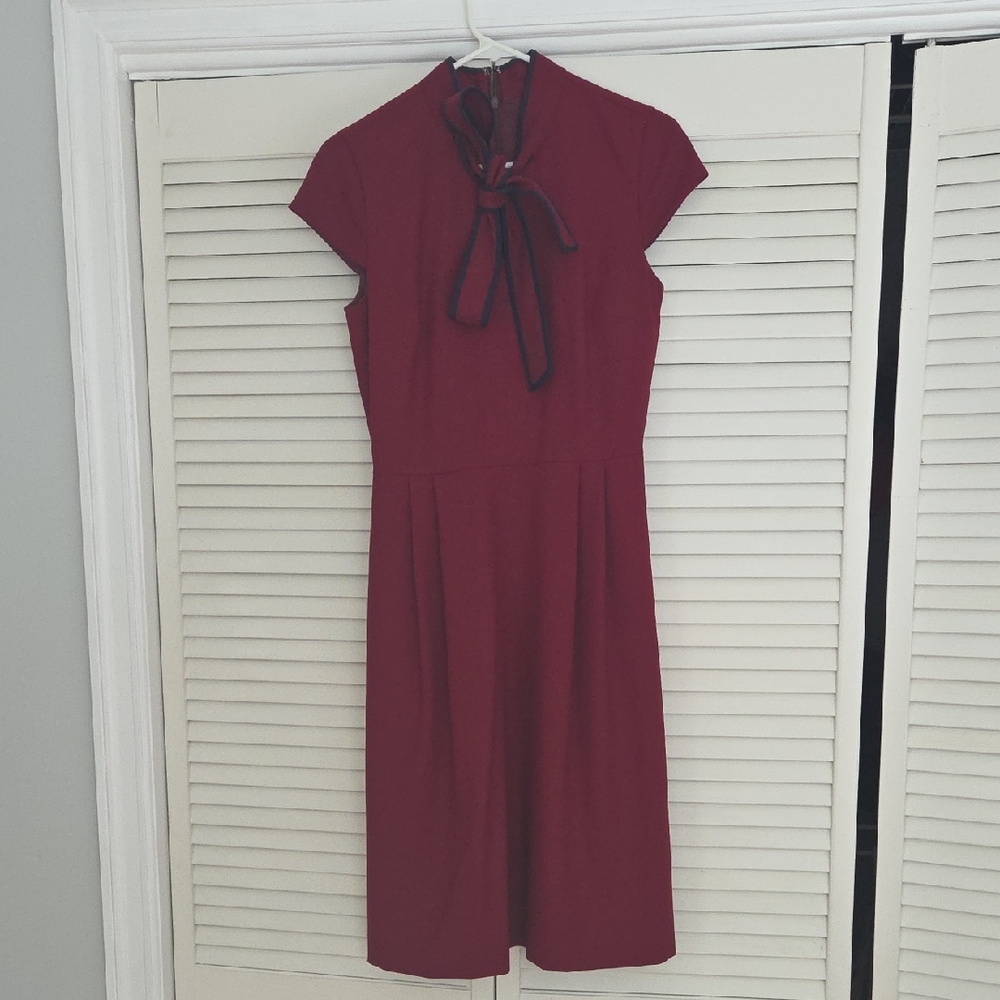 J. Crew Rich Burgundy Midi Dress